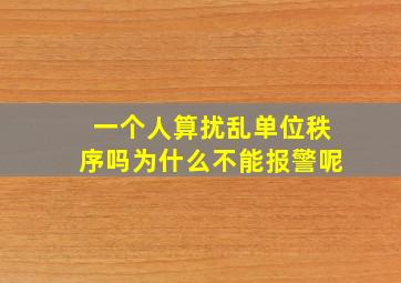 一个人算扰乱单位秩序吗为什么不能报警呢