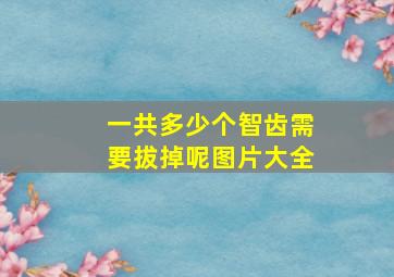 一共多少个智齿需要拔掉呢图片大全