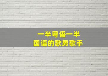 一半粤语一半国语的歌男歌手