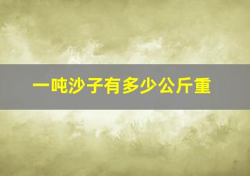 一吨沙子有多少公斤重