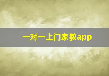 一对一上门家教app