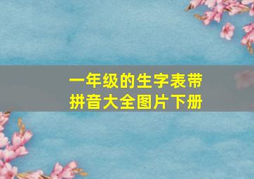 一年级的生字表带拼音大全图片下册