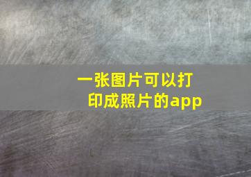 一张图片可以打印成照片的app