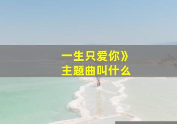 一生只爱你》主题曲叫什么