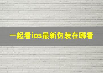 一起看ios最新伪装在哪看