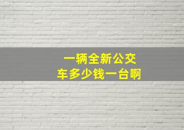 一辆全新公交车多少钱一台啊