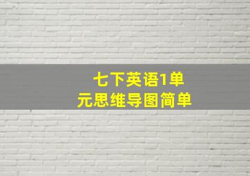 七下英语1单元思维导图简单