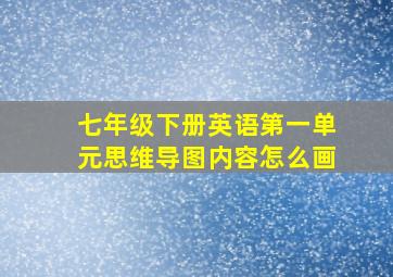 七年级下册英语第一单元思维导图内容怎么画