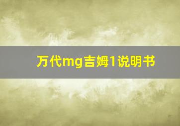 万代mg吉姆1说明书