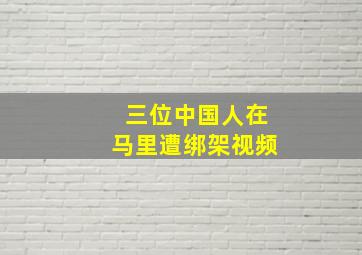 三位中国人在马里遭绑架视频