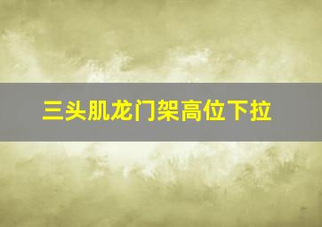 三头肌龙门架高位下拉