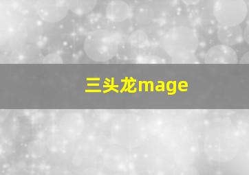 三头龙mage