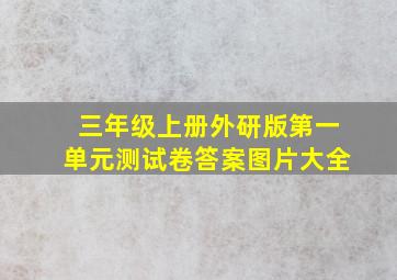 三年级上册外研版第一单元测试卷答案图片大全