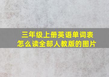 三年级上册英语单词表怎么读全部人教版的图片