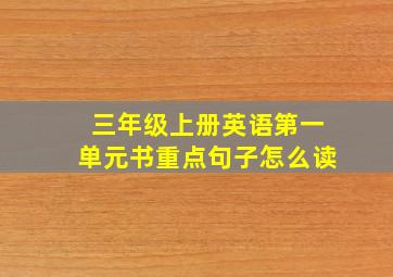 三年级上册英语第一单元书重点句子怎么读