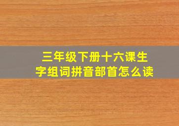 三年级下册十六课生字组词拼音部首怎么读