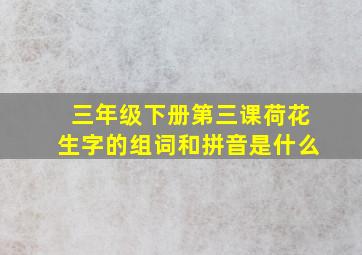 三年级下册第三课荷花生字的组词和拼音是什么