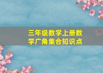 三年级数学上册数学广角集合知识点