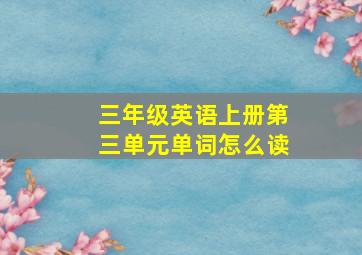 三年级英语上册第三单元单词怎么读