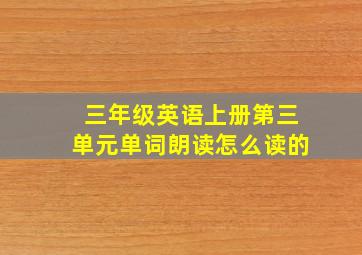 三年级英语上册第三单元单词朗读怎么读的