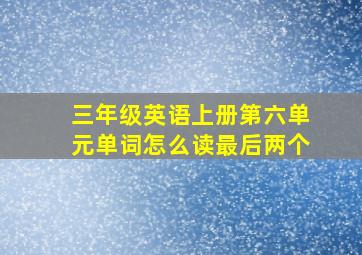 三年级英语上册第六单元单词怎么读最后两个