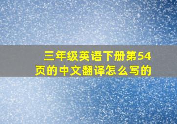 三年级英语下册第54页的中文翻译怎么写的