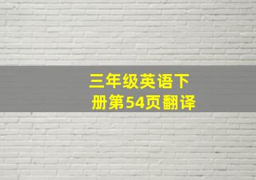 三年级英语下册第54页翻译