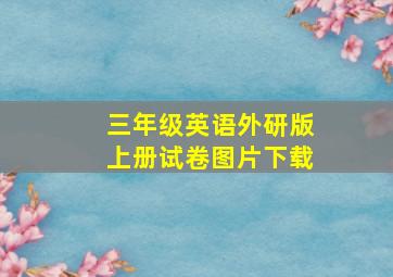 三年级英语外研版上册试卷图片下载