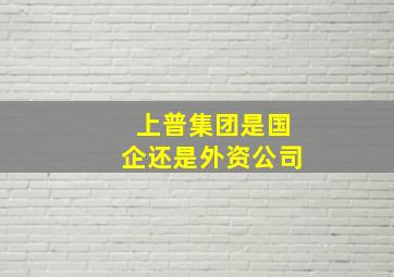 上普集团是国企还是外资公司