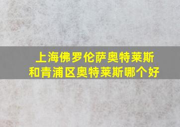 上海佛罗伦萨奥特莱斯和青浦区奥特莱斯哪个好