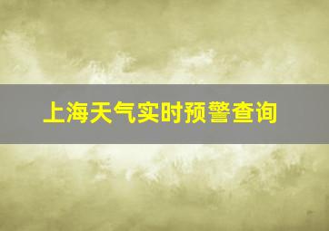 上海天气实时预警查询