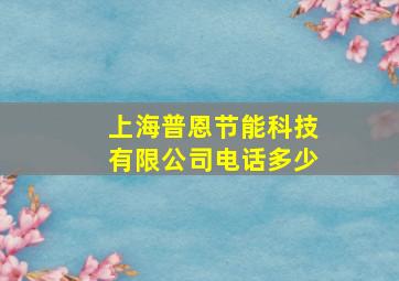 上海普恩节能科技有限公司电话多少