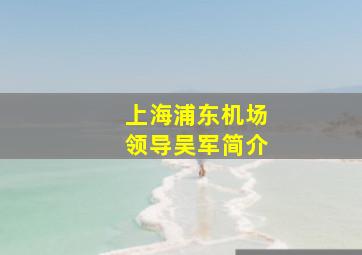 上海浦东机场领导吴军简介