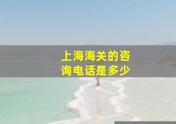 上海海关的咨询电话是多少