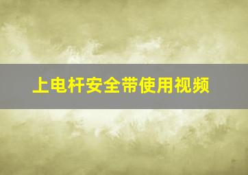 上电杆安全带使用视频