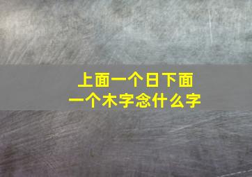 上面一个日下面一个木字念什么字