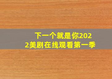 下一个就是你2022美剧在线观看第一季