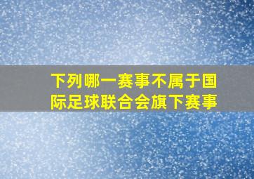 下列哪一赛事不属于国际足球联合会旗下赛事