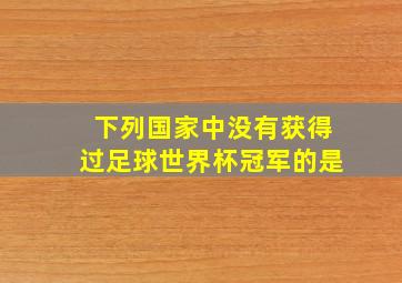 下列国家中没有获得过足球世界杯冠军的是