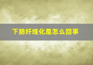 下肺纤维化是怎么回事