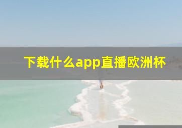 下载什么app直播欧洲杯