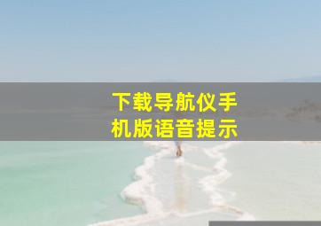 下载导航仪手机版语音提示