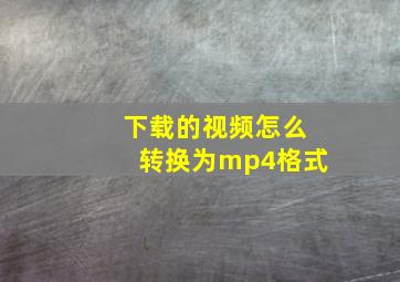 下载的视频怎么转换为mp4格式