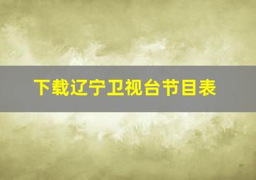 下载辽宁卫视台节目表