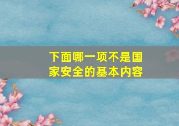 下面哪一项不是国家安全的基本内容