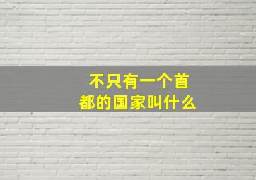 不只有一个首都的国家叫什么