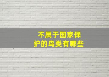 不属于国家保护的鸟类有哪些