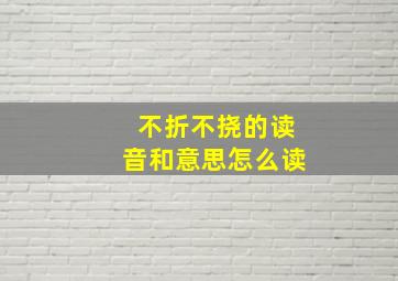 不折不挠的读音和意思怎么读