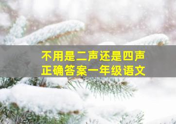 不用是二声还是四声正确答案一年级语文