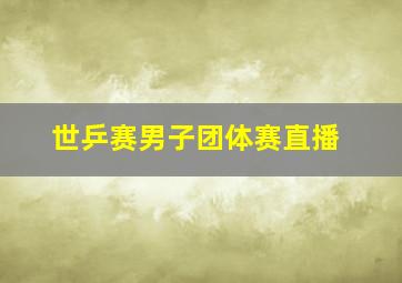 世乒赛男子团体赛直播